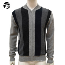 Mens autumn winter  striped warm soft long sleeve cardigan knit pullover sweater